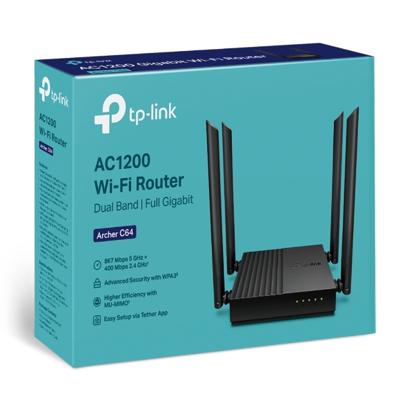 TP Archer C64 AC1200 Wireless MU-MIMO WiFi Router